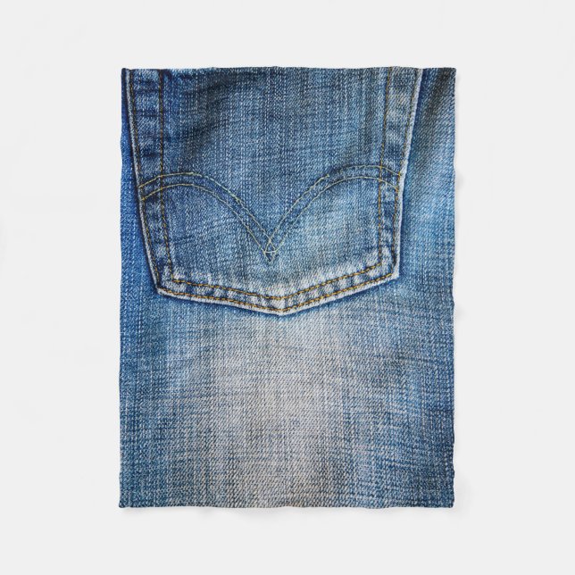 Blauer Denim Fleecedecke (Vorderseite)