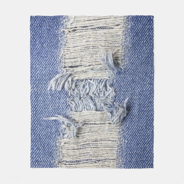 Blauer Denim: Jeans Textur. Fleecedecke (Vorderseite)