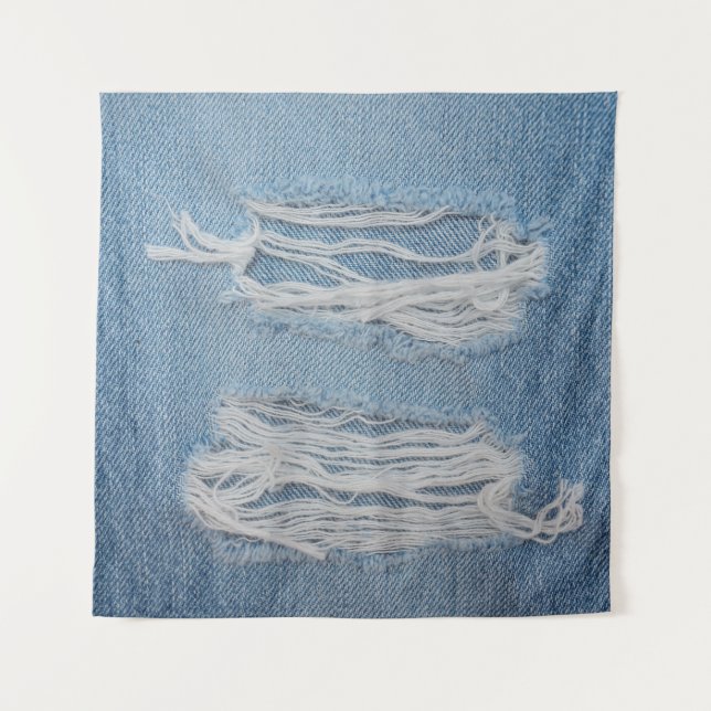 Blauer denim Jeans Textur Hintergrund. Stilvoll, Wandteppich (Vorderseite)