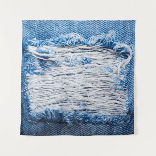 Blauer denim Jeans Textur mit Platz für Text Wandteppich (Vorderseite)