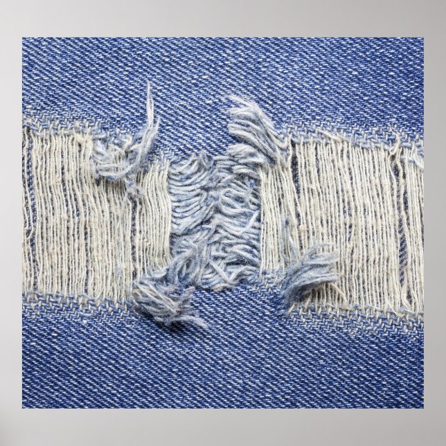 Blauer Denim: Jeans Textur. Poster (Vorne)