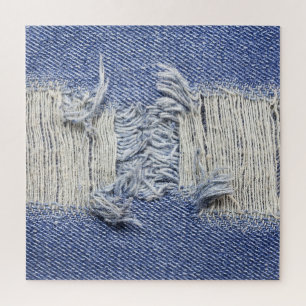 Blauer Denim: Jeans Textur. Puzzle