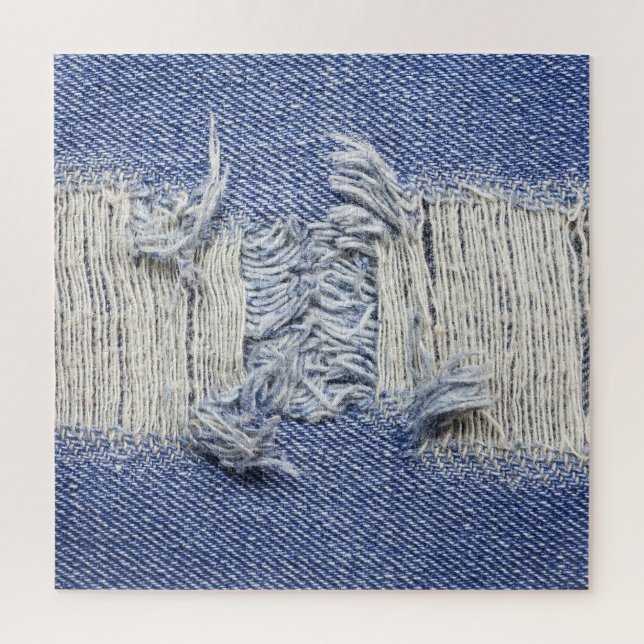 Blauer Denim: Jeans Textur. Puzzle (Vertikal)