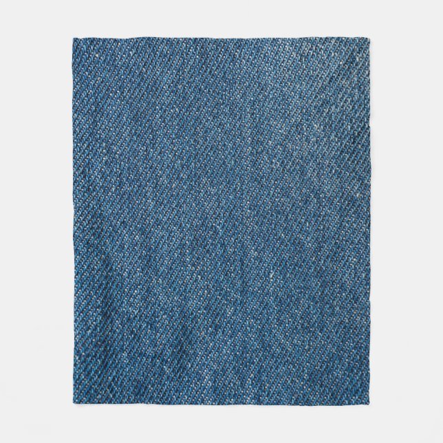 Blauer Denim Texture Nah-Up Shot Fleecedecke (Vorderseite)