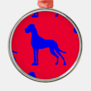 Blauer Deutsche Dogge Silbernes Ornament