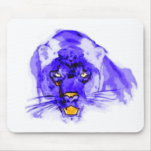 Blauer Digital-Pop-Kunst-Jaguar Mousepad