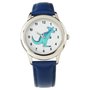 Blauer Dinosaurier Armbanduhr
