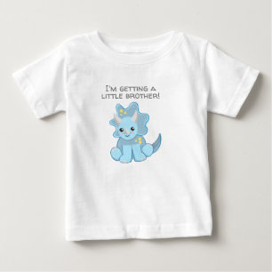 Blauer Dinosaurier bekommt einen kleinen Bruder Baby T-shirt