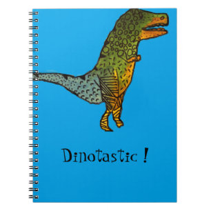 Blauer Dinosaurier-Käfer! T-Rex art doodle Notizblock