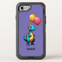 Blauer Dinosaurier mit Ballons
