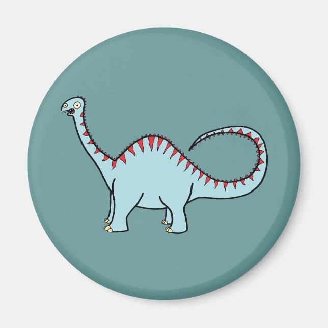 Blauer Diplodocus Magnet (Vorne)