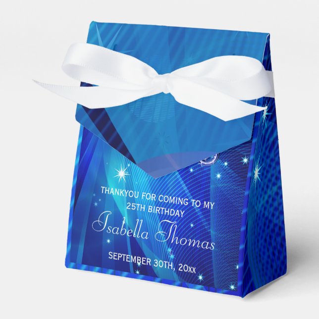 Blauer Disco-Ball-und Schein-Heels bevorzugt Geschenkschachtel (Vorderseite)