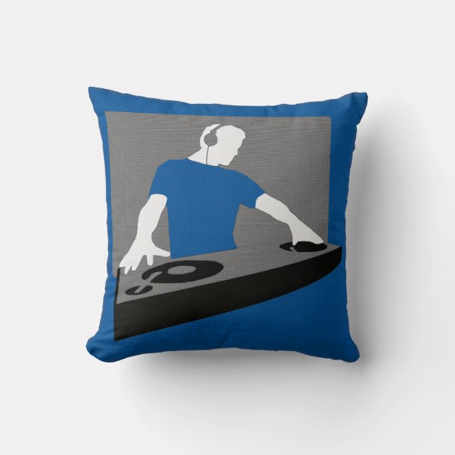 Blauer DJ-Pillow Kissen (Vorderseite)