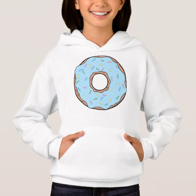 Blauer Donut, Doughnut, Eisen, Sprinklen, Zuckergu Hoodie (Vorderseite)