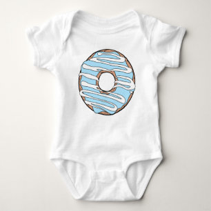 Blauer Donut, Doughnut, Glaze, Icing, Zuckerguss Baby Strampler