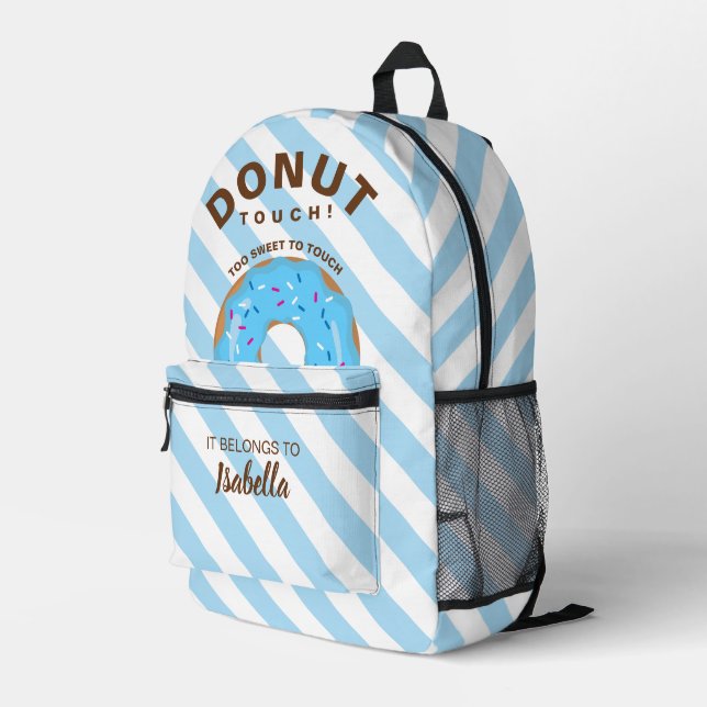 Blauer Donut-Rucksack Bedruckter Rucksack (Rückseitige Ecke Rechts)
