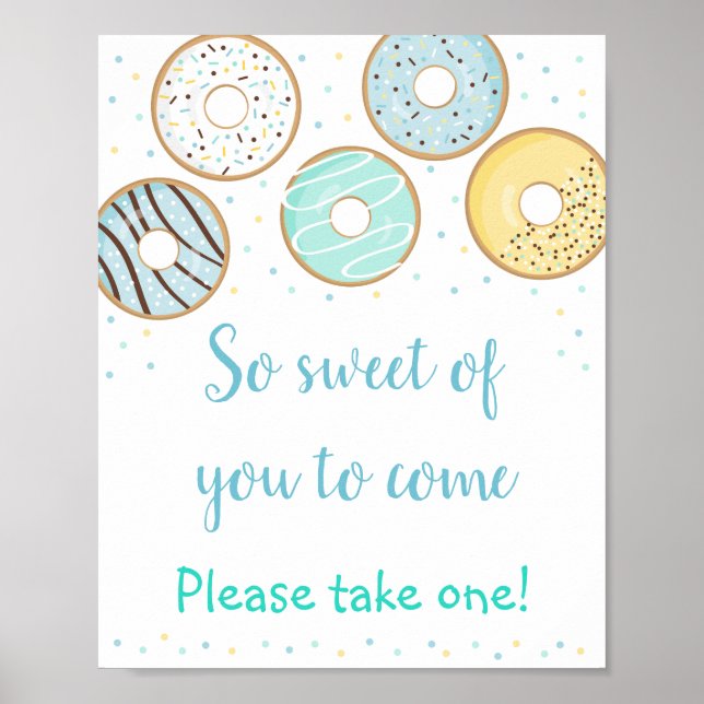 Blauer Donut süß von dir zu kommen Gefallen Unters Poster (Vorne)