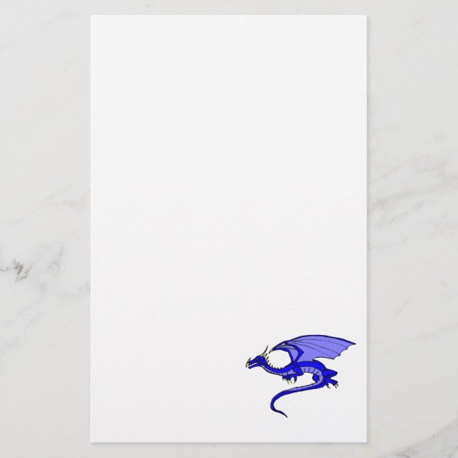 Blauer Drache Briefpapier (Vorderseite)
