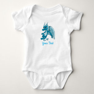 Blauer Drache Cartoon Baby Bodysuit Strampler