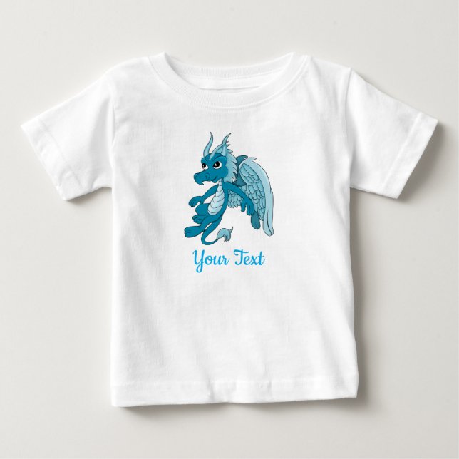 Blauer Drache Cartoon Baby T-Shirt (Vorderseite)