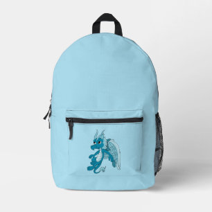 Blauer Drache Cartoon Bedruckter Rucksack