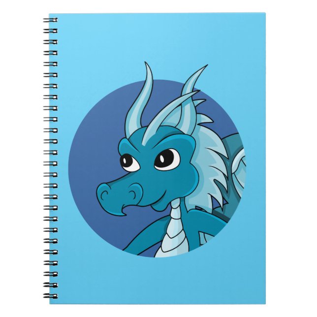 Blauer Drache Cartoon  Notizblock (Vorderseite)