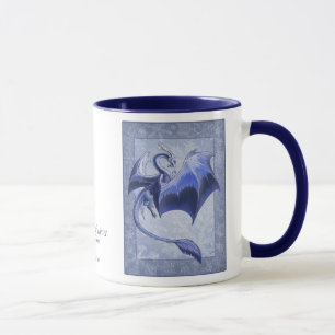 Blauer Drache der Winter-Fantasie-Natur-Kunst Tasse