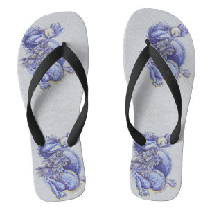 Blauer Drache Flip Flops