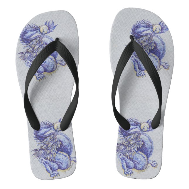 Blauer Drache Flip Flops (Fußbett)