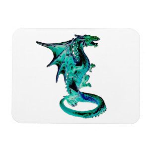 Blauer Drache Horizontaler flexibler Foto Magnet