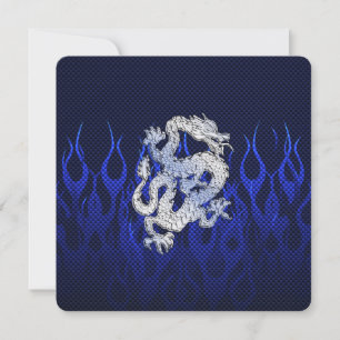 Blauer Drache in Chrom-Kohlenstofffaser-Designs