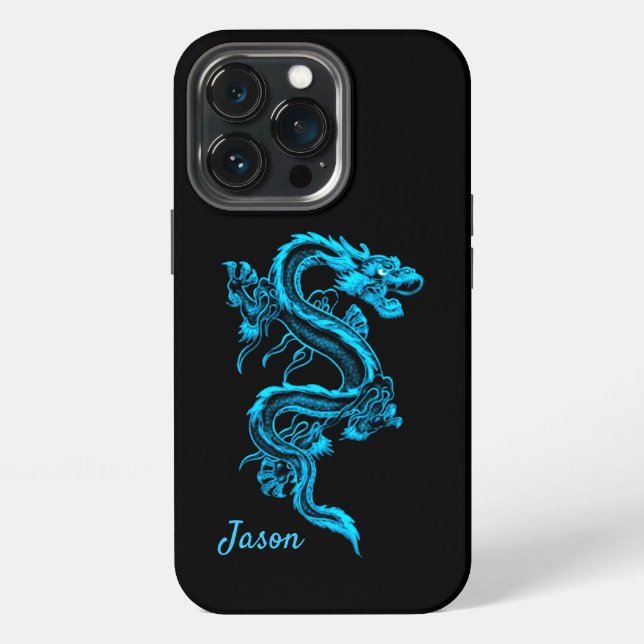 Blauer Drache iPhone Hülle (Hinten)