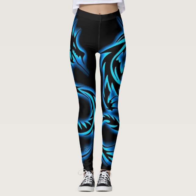 BLAUER DRACHE LEGGINGS (Vorderseite)