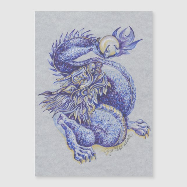 Blauer Drache Magnetkarte (Vorderseite)