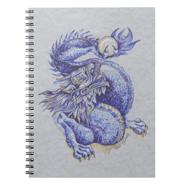 Blauer Drache Notizblock (Vorderseite)