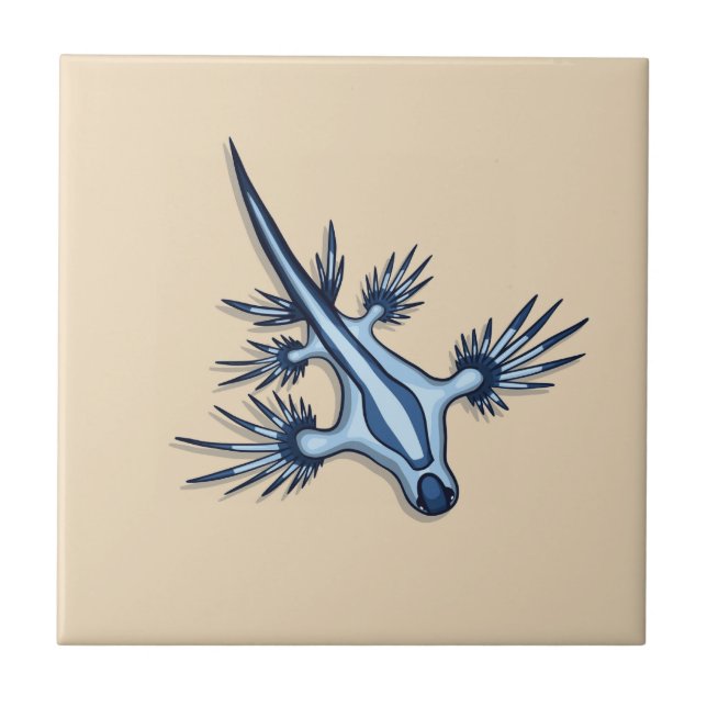 Blauer Drache Nudibranch Fliese (Vorderseite)