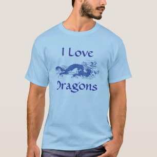 Blauer Drache PaperCut T - Shirt