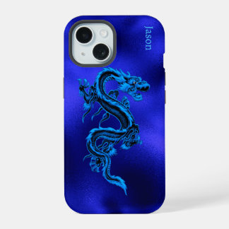 Blauer Drache Personalisiert iPhone 15 Hülle