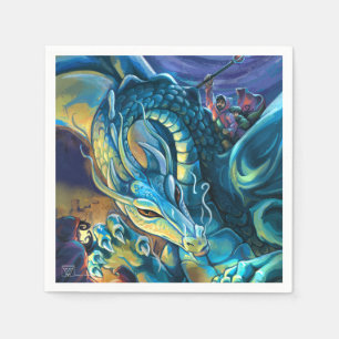 Blauer Drache-Reiter Serviette