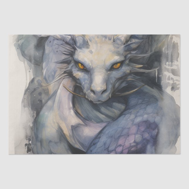 Blauer Drache Seidenpapier (Vorderseite)
