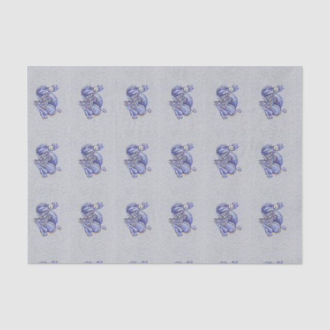 Blauer Drache Seidenpapier (Vorderseite)