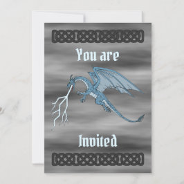Blauer Drache Spitzhieb Einladung