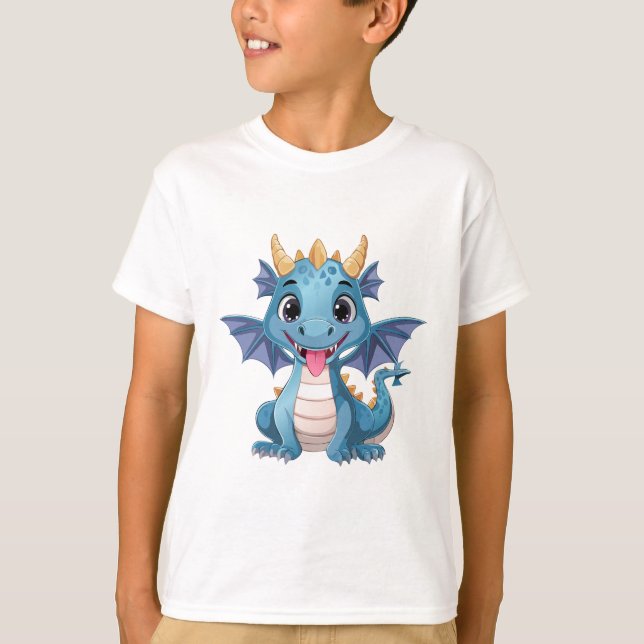 blauer Drache T-Shirt (Vorderseite)