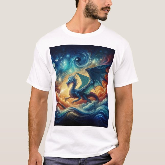 Blauer Drache T-Shirt (Vorderseite)