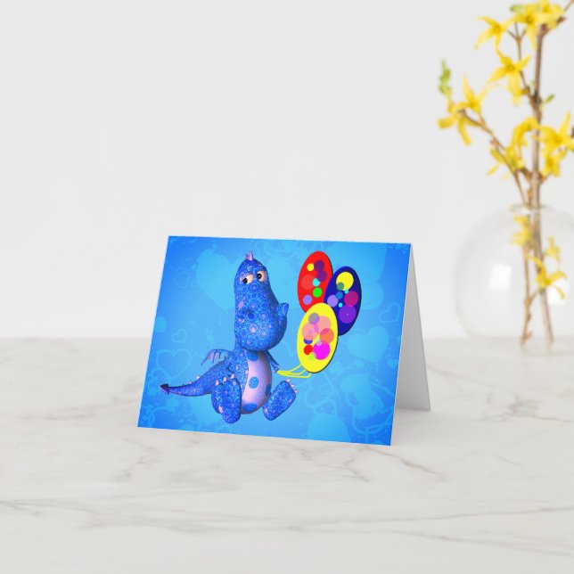 Blauer Drache und Blankenausschlag Karte (Gelbe Blume)