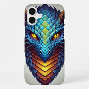 Blauer Drachenkopf iPhone 16 Plus Hülle
