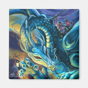 Blauer Drachenreiter Magnet