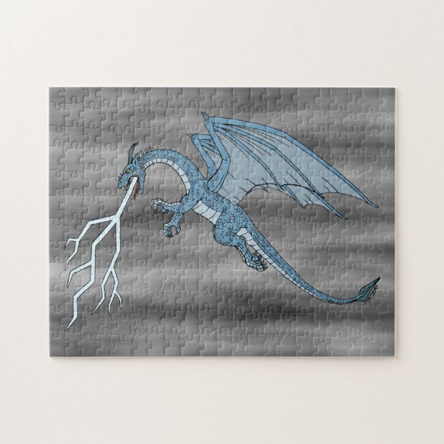 Blauer Drachenspitzel Puzzle (Horizontal)