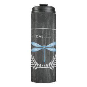 Blauer Dragonfly Personalisierter Tumbler Thermosbecher