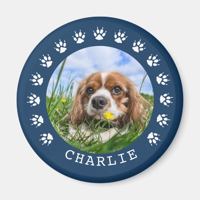 Blauer Druckkopf druckt Frame Pet Foto Magnet (Vorne)